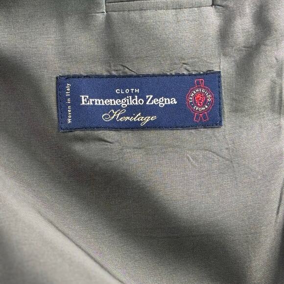 Hugo Boss Blazer Men’s 44L 100% Virgin Wool Ermenegildo Zegna Cloth Herringbone - Picture 6 of 16